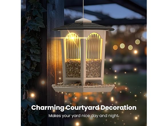 MrCrafts 2 Pack Solar Bird Feeders