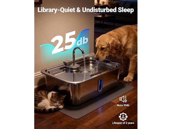 3.17Gal/12L Dog Water Fountain with Silicone