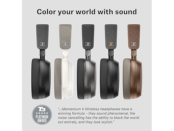 Sennheiser Consumer Audio Momentum 4 Wireless Headphones - Bluetooth Headset for Crystal-Clear Calls with Adaptive Noise Cancellation, 60h Battery Life, Lightweight Folding Design - Black/Copper (Open Box)