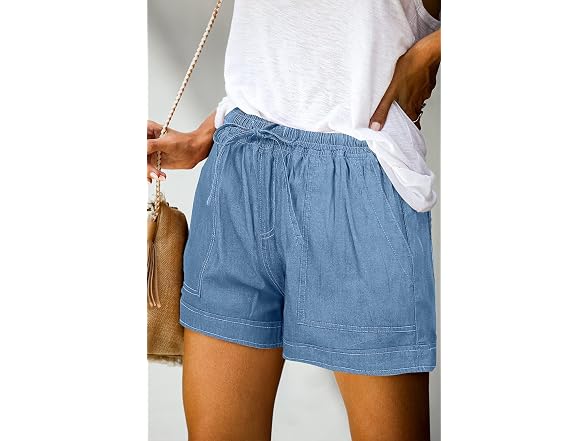 Onlyshe Women (L) Casual Frayed Hem Shorts