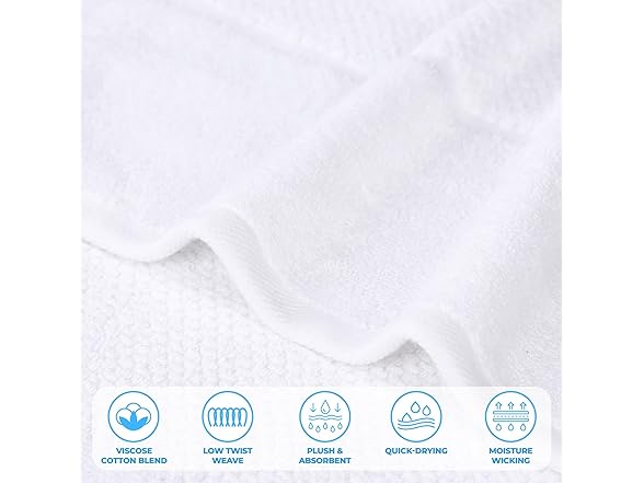 Superior 6PC Hand Towel, White