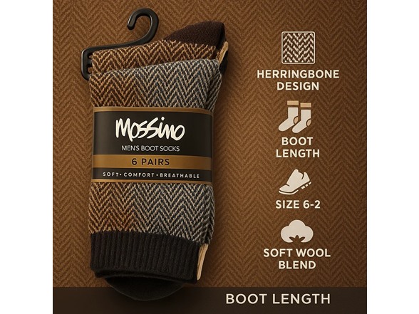 6-Pairs Mossimo Men’s Boot Socks