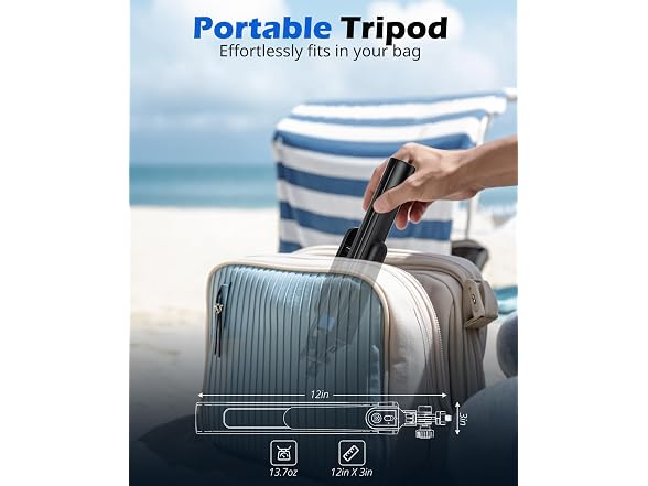 UBeesize 64'' Extendable Selfie Stick Tripod with Light & Remote