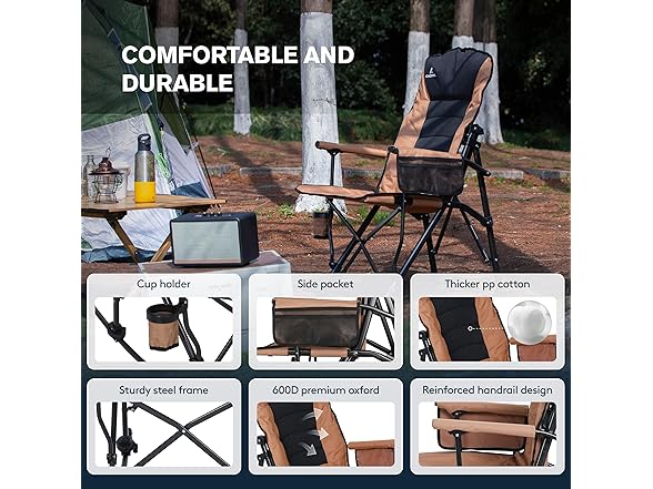 QAOYAL Oversized Folding Rocking Camping Chair