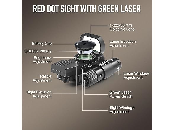 PINTY Reflex Red Dot Sight with Laser