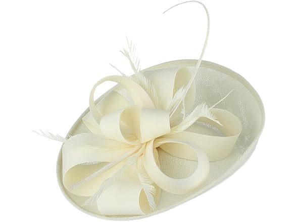 Gemvie Women (7 1/8) Wedding Party Bow Feather Hat