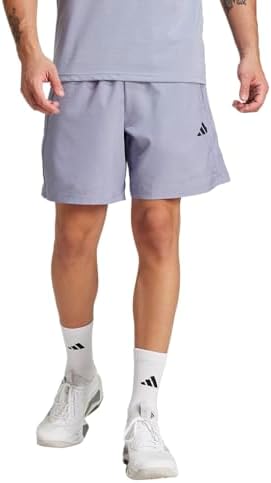 adidas Men's Train Essentials Woven Shorts, Silver Violet/Black