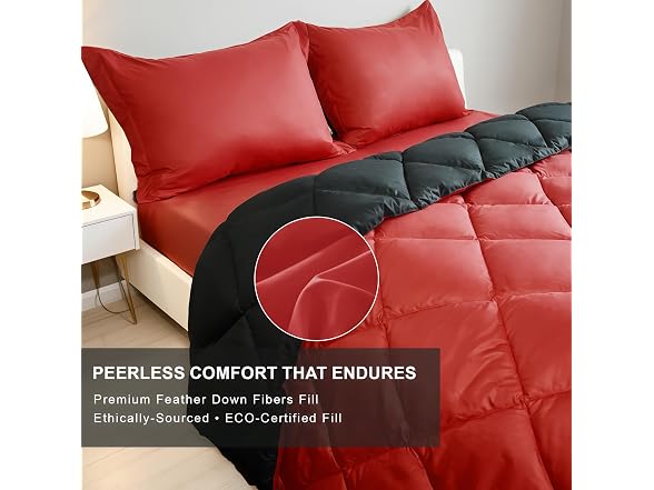 Red Reversible Comforter Set King