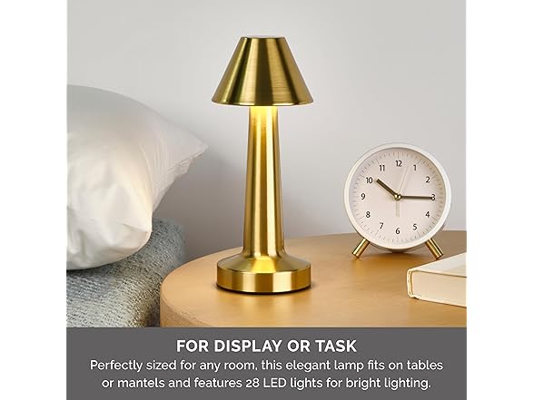 Elements Rechargeable LED Table Lamp Nine Inch