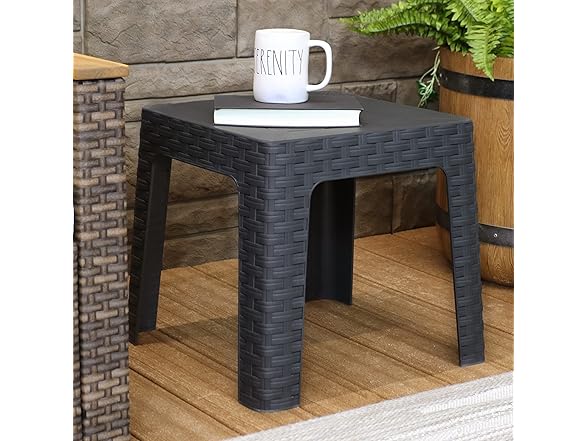 Sunnydaze Decor RBW-075 18in Gray Side Table Grey
