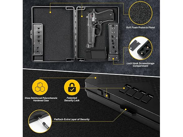 hyhjh Mechanical Lock Pistol Safe TSA