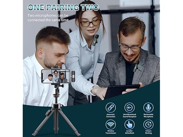 AMOOX Professional Wireless Lavalier Microphone