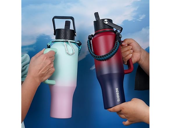 BJPKPK 40oz Insulated Water Bottles with Straw Lid