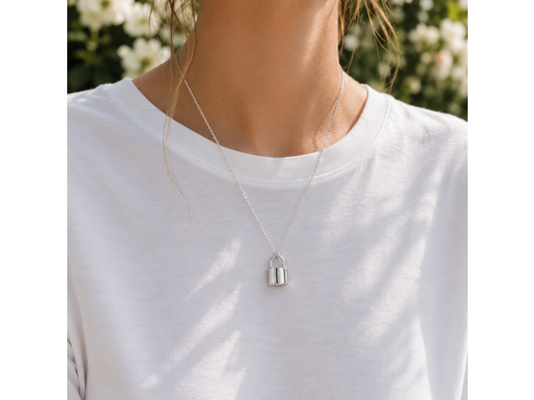 Silver Locket Pendant Necklace