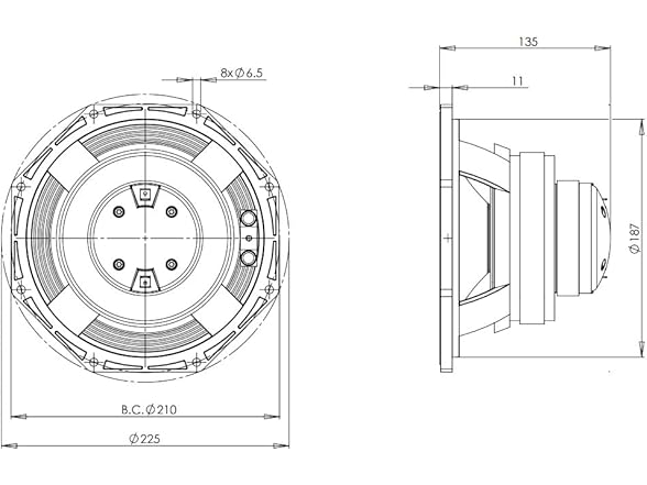 B&C Speakers 8-inch Coaxials Speaker