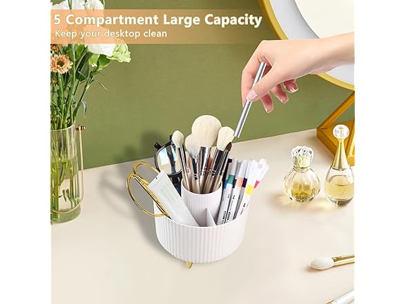 Desk Organizer Pen Holder, 5 Slots