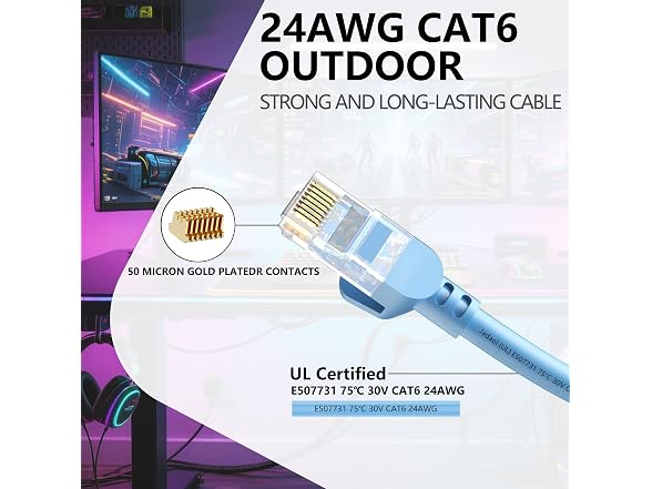 Jadaol [UL Listed] Snagless Cat6