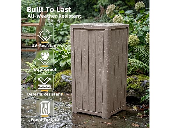 EFU 55 Gallon Outdoor Trash Can with Lid