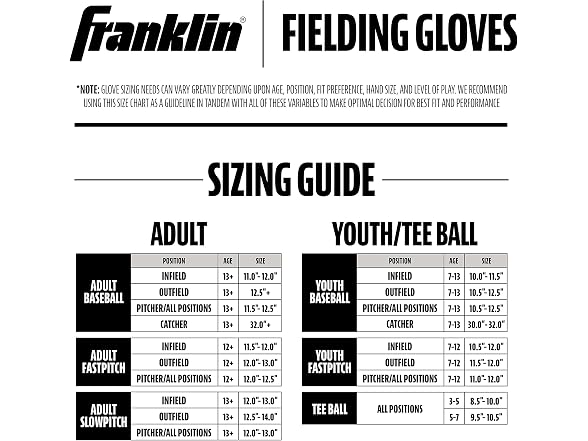 Franklin Sports Pro Flex Fielding Glove Right Thrower