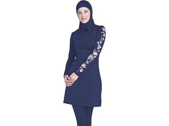 Yeesam Men (10-12) Muslim Full Swimsuits Navy Blue