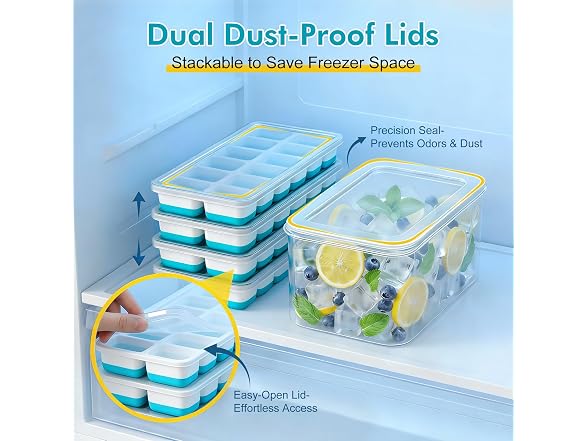 NFK Ice Cube Tray with Lid & Bin