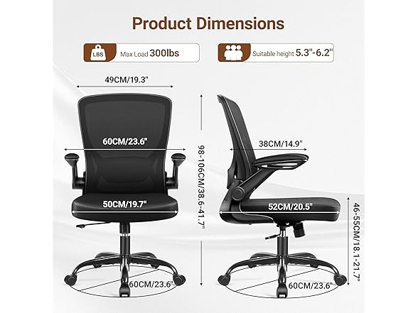 Bestfair W0893 9060 Ergonomic Office Chair Black