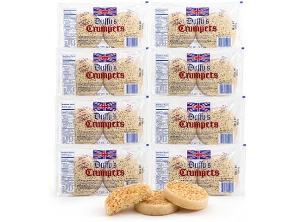 Duffy’s Crumpets British Breakfast Bread, 8 Pack