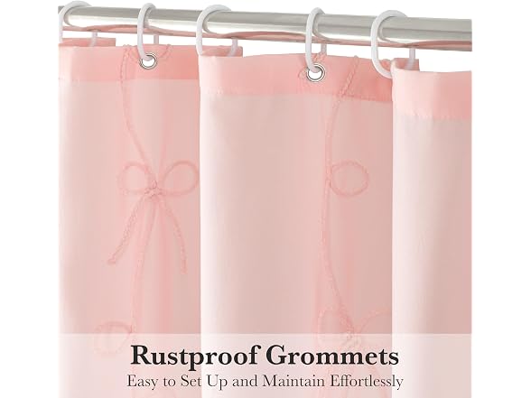 Seasonwood Pink Bow Shower Curtain