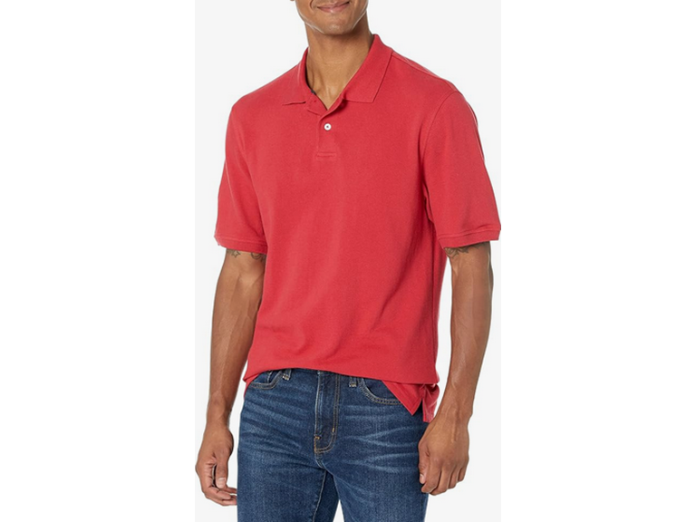 Amazon Essentials Men's Regular-Fit Cotton Pique Polo Shirt (Available in Big & Tall), Red, X-Small