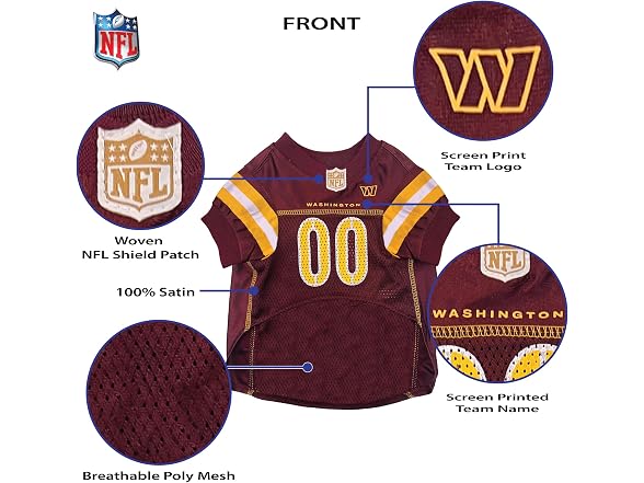 Pets First NFL NFC East Mesh Jersey for Dogs, Commanders - Gallery 6