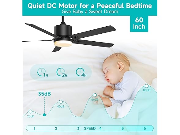 BECLOG Obabala 60" Ceiling Fan with Light