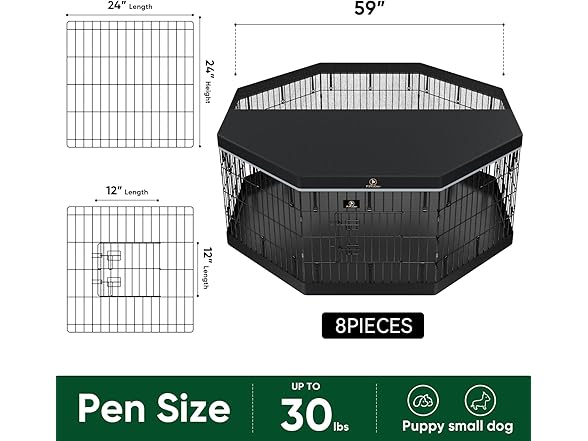 24’’H Dog Play Pen