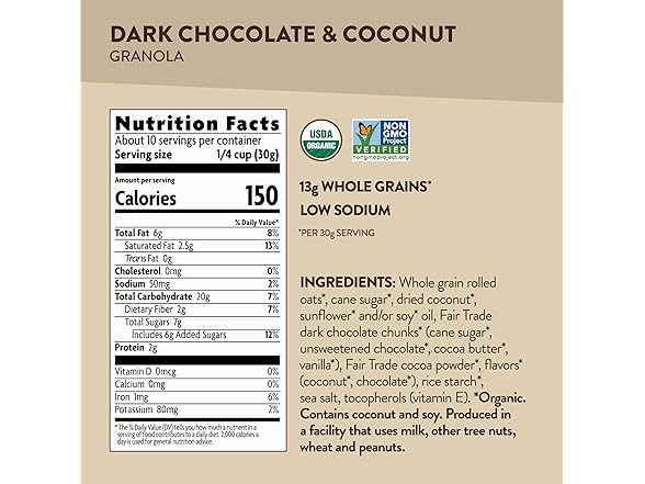 Love Crunch Organic Dark Chocolate & Coconute