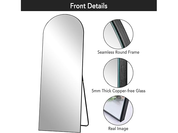 PexFix Full Length Sleek Arched-Top Standing Mirror
