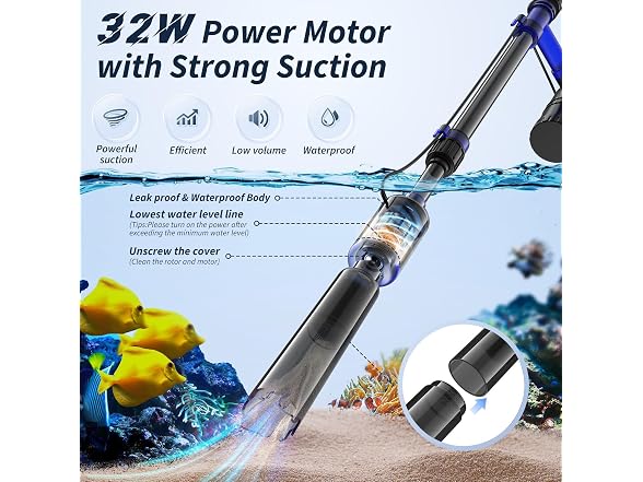 Electric Aquarium Gravel Cleaner 530GPH