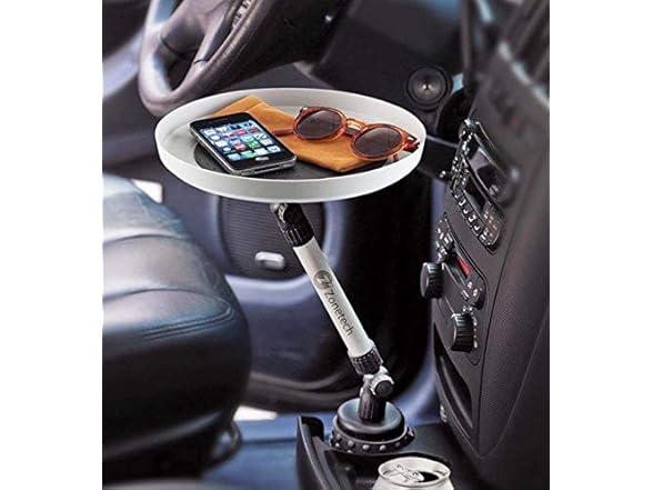 Zone Tech TR0004 Car Cup Holder Swivel Tray and Storage
