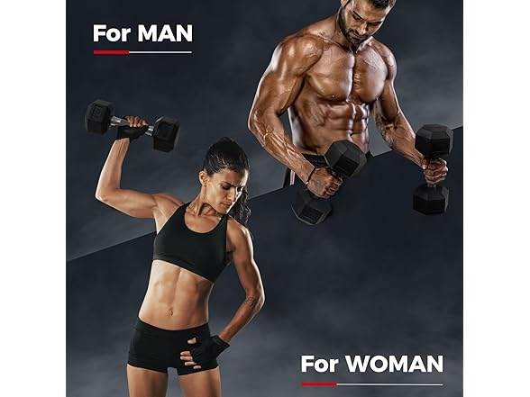 RitFit 5LB Rubber Encased Hex Dumbbell Set