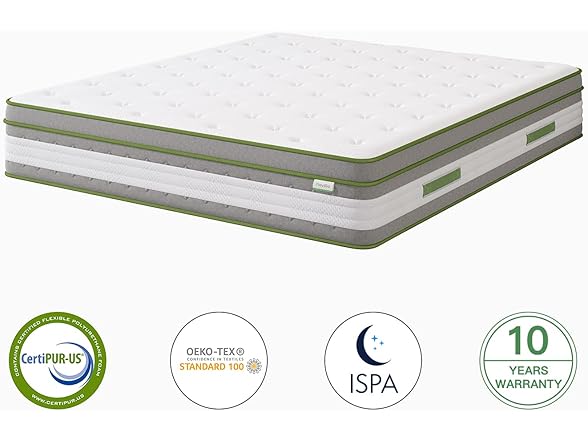 Novilla King Mattress 12" Hybrid Pillow Top