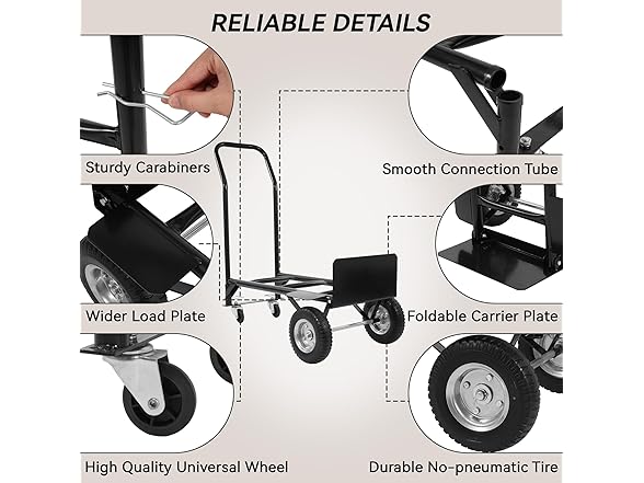 Elevon 2 in 1 Convertible Hand Truck and Cart