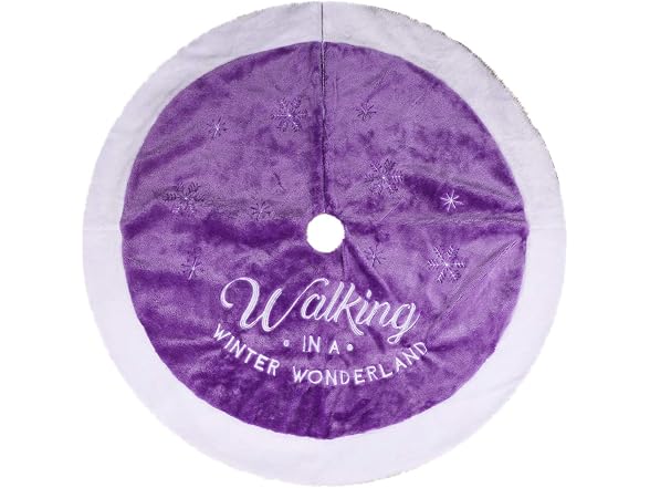 yuboo Purple Lavender Tree Skirt, 36" Faux Fur