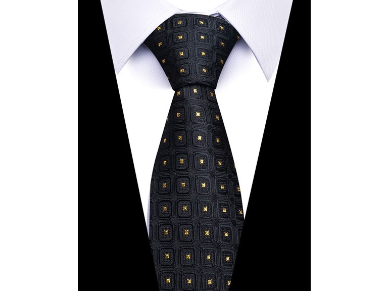 Infinite Basics Formal Men’s Necktie - Textured Square Check
