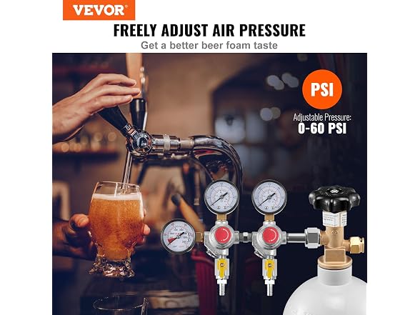 Double Gauge Regulator, CO2 Regulator Gauge with