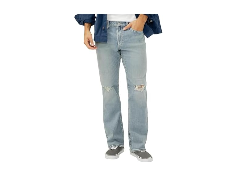 Silver Jeans Co. Men's Jace Slim Fit Bootcut Jeans, Medium Wash, 34W x 32L