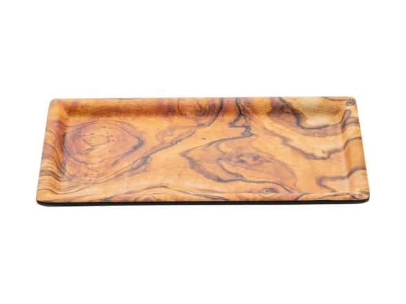 TableCraft 12953 Serving Tray, Olive Wood Decal Melamine Serving Tray