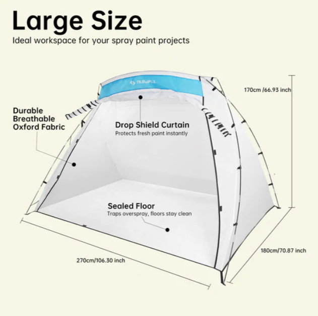 TILSWALL Paint Booth White, 8.86 x5.91 x5.58 ft - Gallery 13