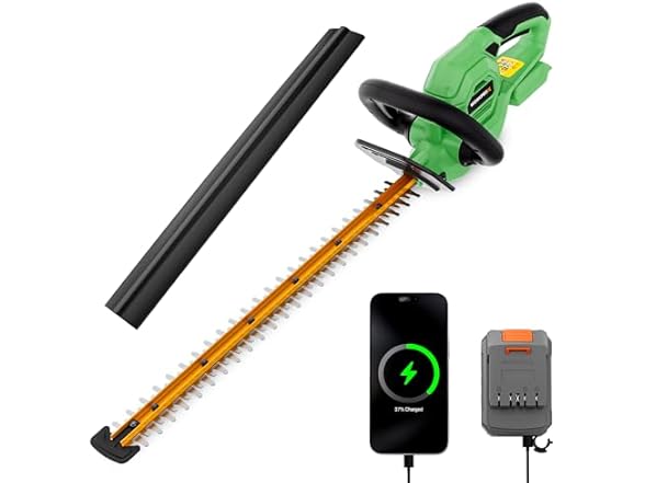 WORKPROX Cordless Hedge Trimmer Blue and Green