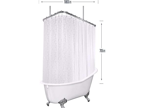 Clawfoot Tub Vintage Damask Shower Curtain Se