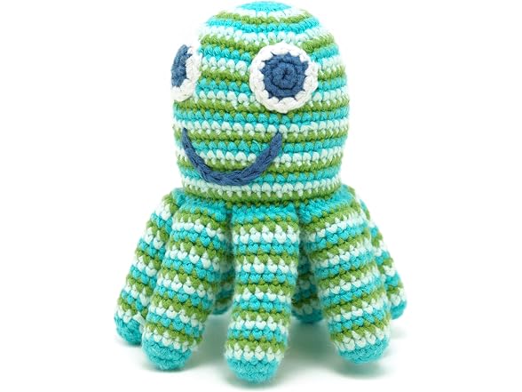 Gigamic PEBBLE Green Octopus Rattle, 1