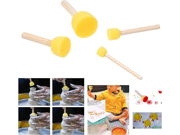 Kare & Kind 30 pcs Round Sponges Brush 