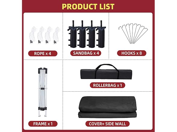 10x10 Portable Pop Up Outdoor Canopy Tent